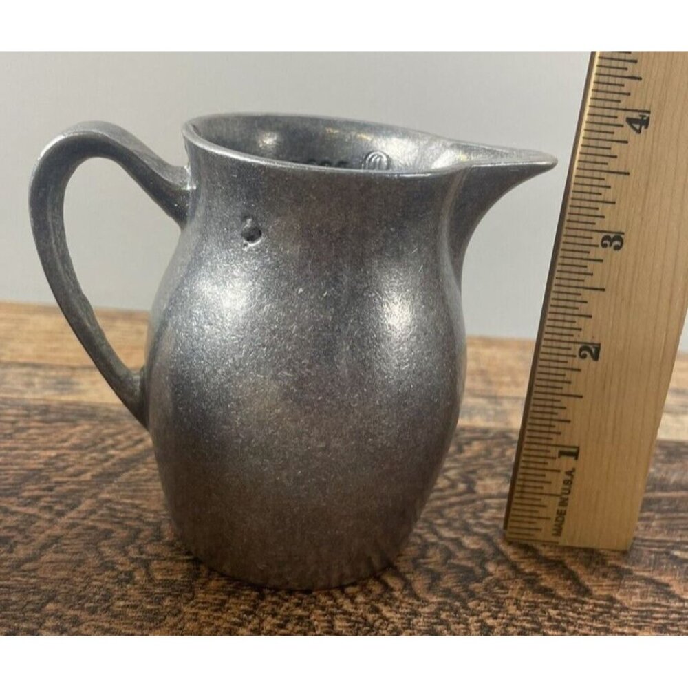 Vintage Carson Freeport PA Pennsylvania Pewter Creamer & 4 Pewter Cups Lot - Picture 12 of 14